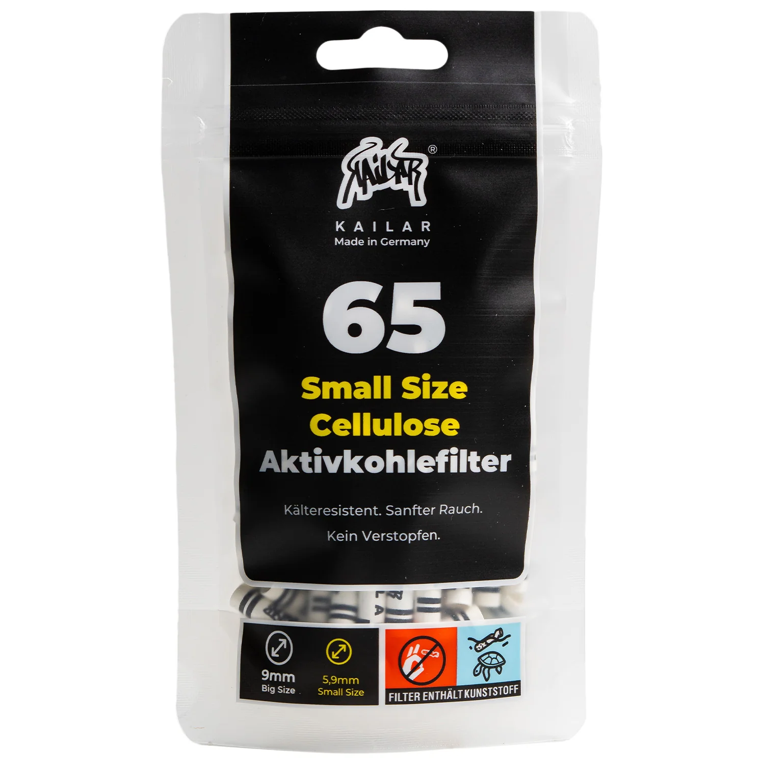 Kailar Cellulose Aktivkohlefilter 5,9mm 65er Schwarz