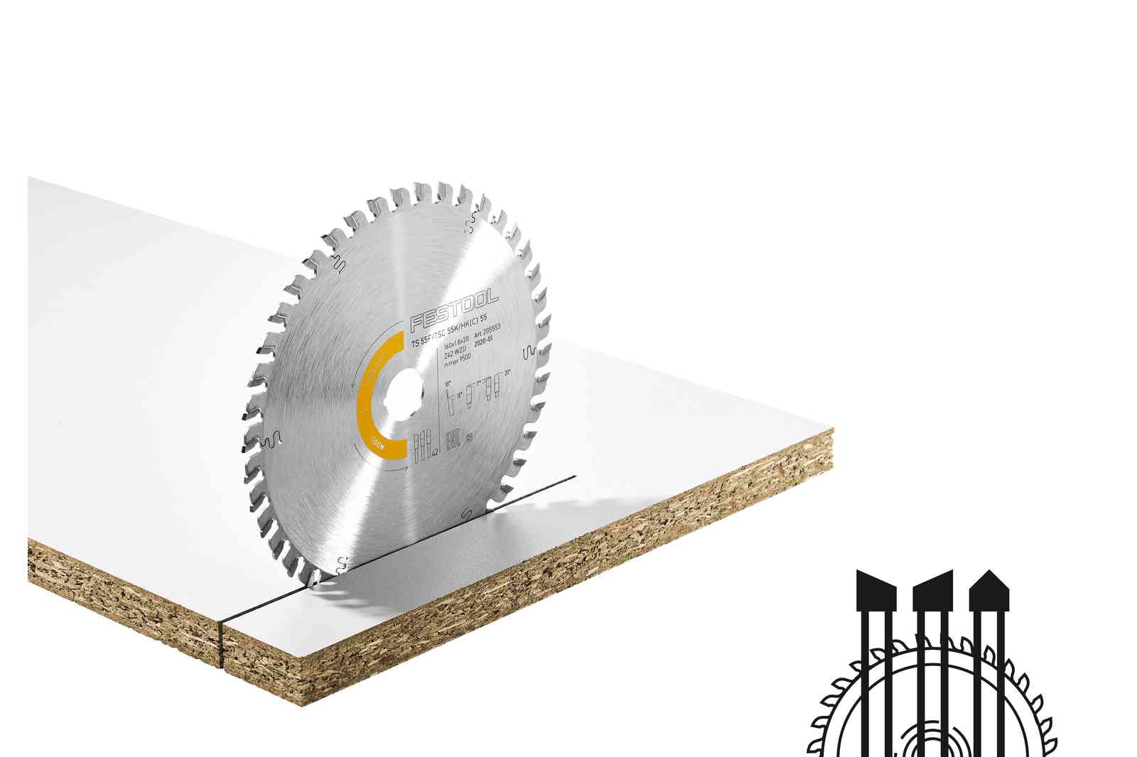 Festool Kreissägeblatt WOOD FINE CUT HW 168×1,8×20 WD42 – 205765 für TS60K TSV60K CSC-SYS50