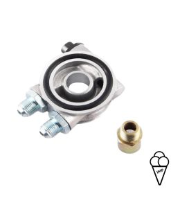 Sandwich Adapter Platte Thermostat Version für Ölfilter M20x1,5 mit 2x AN10