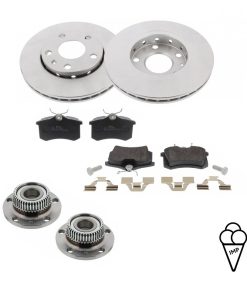 Umbausatz Hinterachse 5×112 Golf4 Basis mit 256er Bremsscheiben